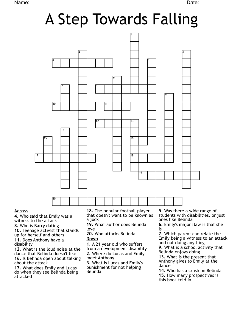 A Step Towards Falling Crossword