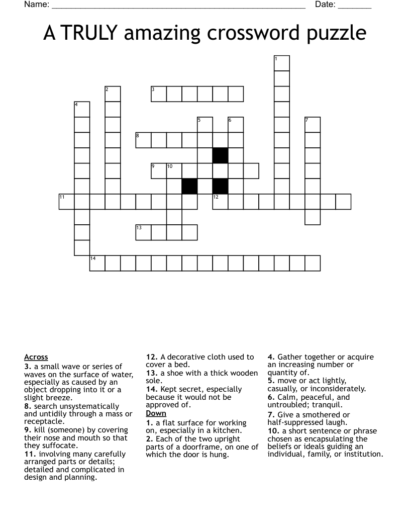 A TRULY amazing crossword puzzle