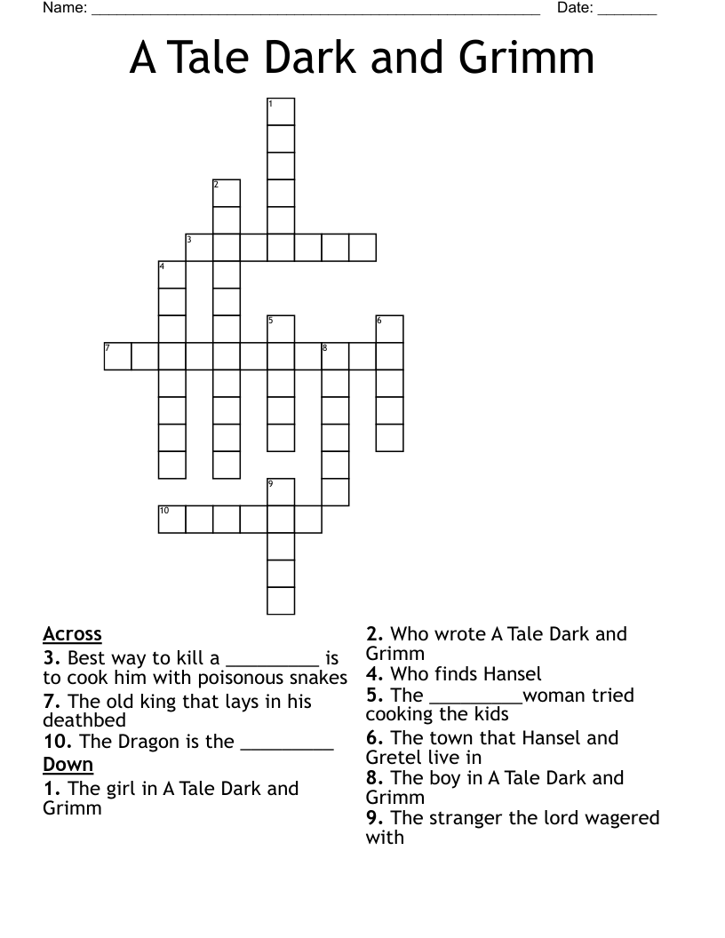A Tale Dark and Grimm Crossword