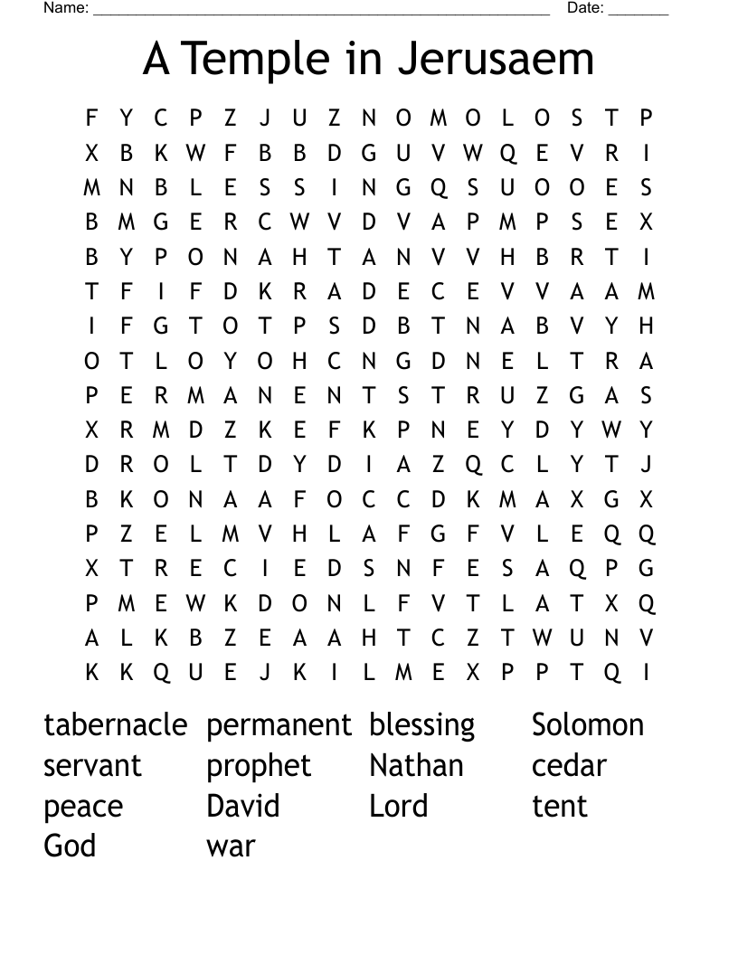 A Temple in Jerusaem Word Search