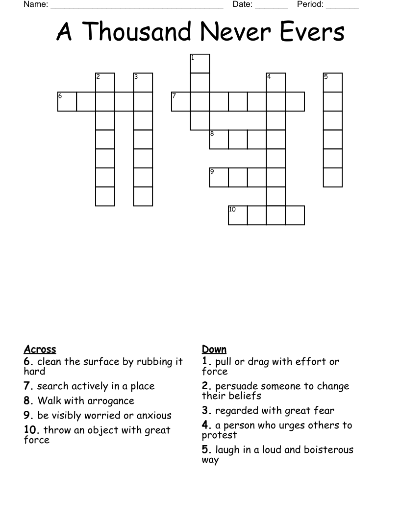 A Thousand Never Evers Crossword
