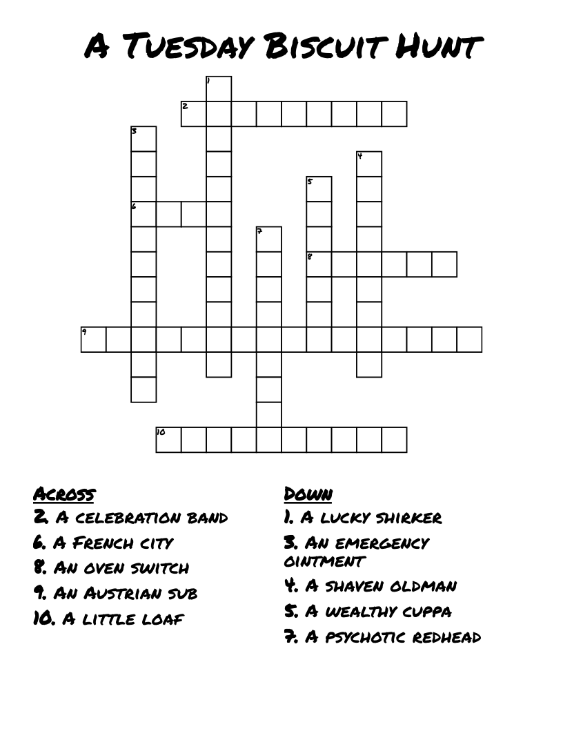 A Tuesday Biscuit Hunt Crossword