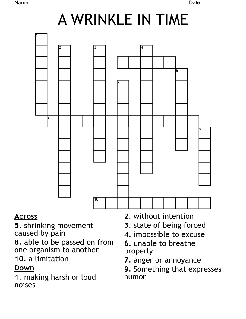 A WRINKLE IN TIME  Crossword