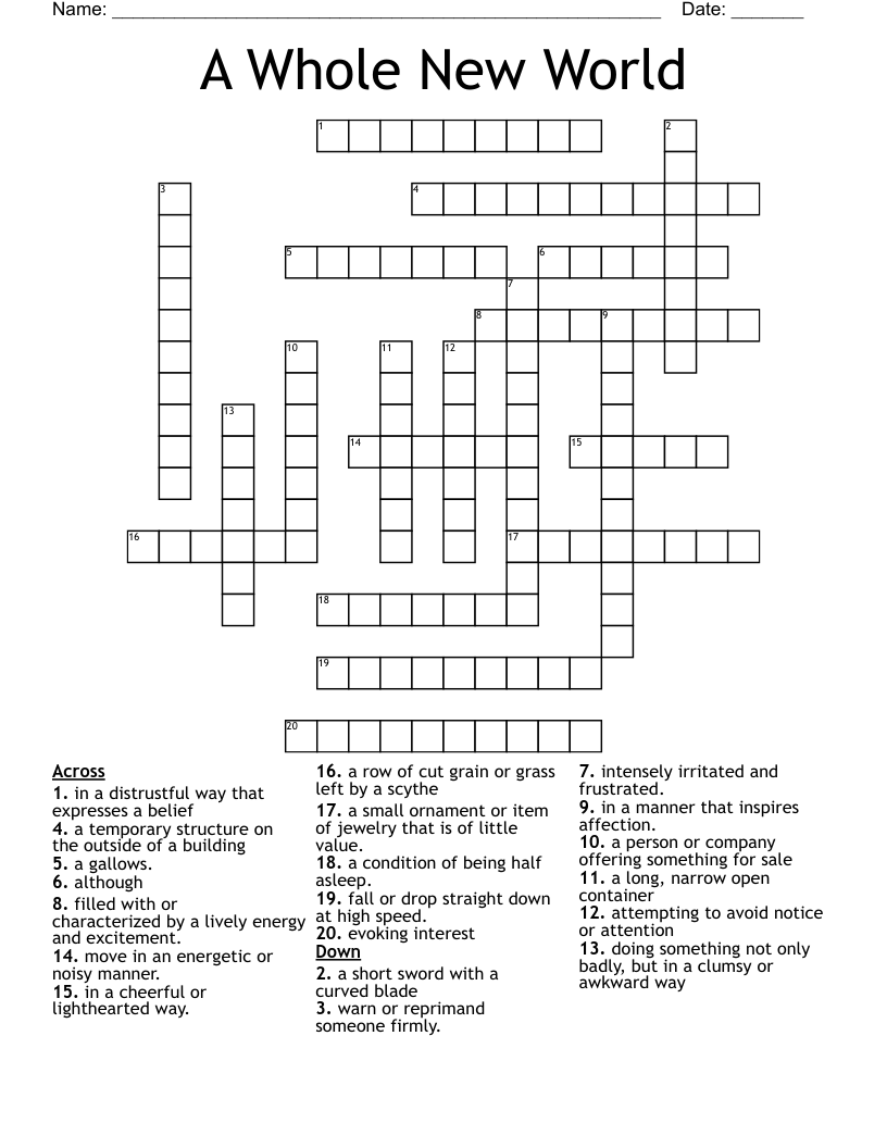 A Whole New World Crossword