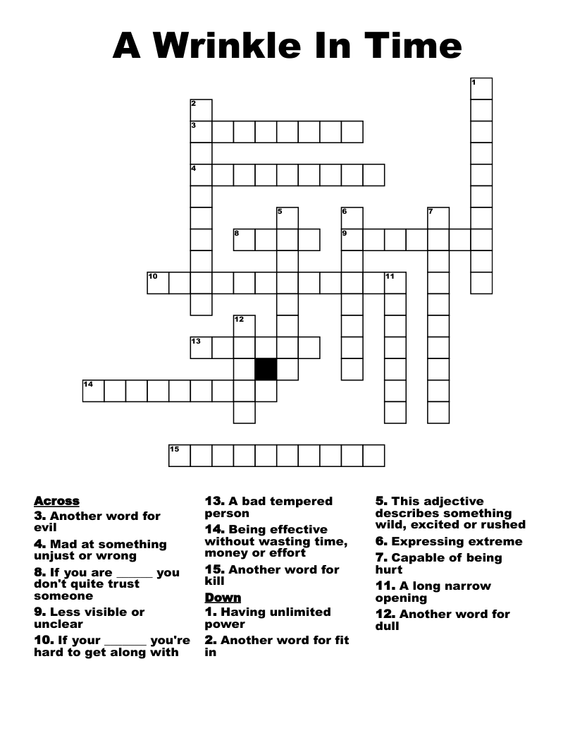 A Wrinkle In Time Crossword