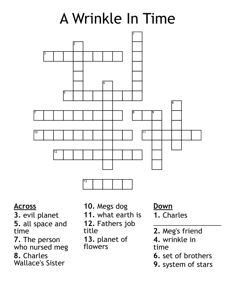 A Wrinkle In Time Crossword