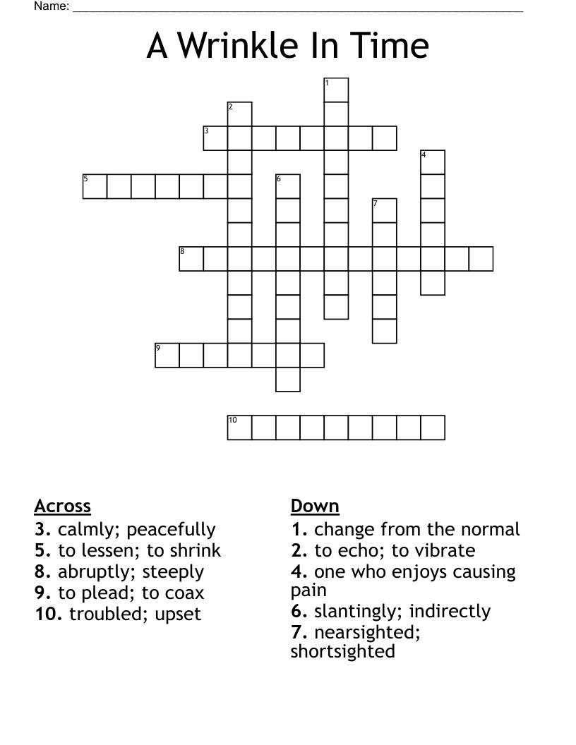 A Wrinkle In Time Crossword