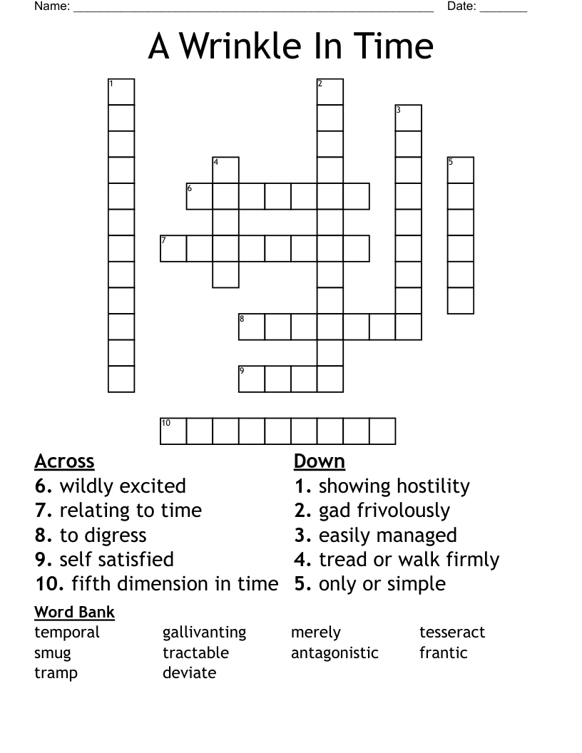 A Wrinkle In Time  Crossword