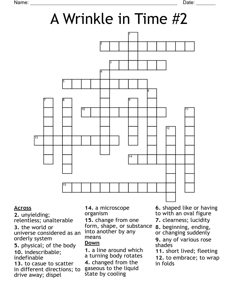 A Wrinkle in Time #2 Crossword