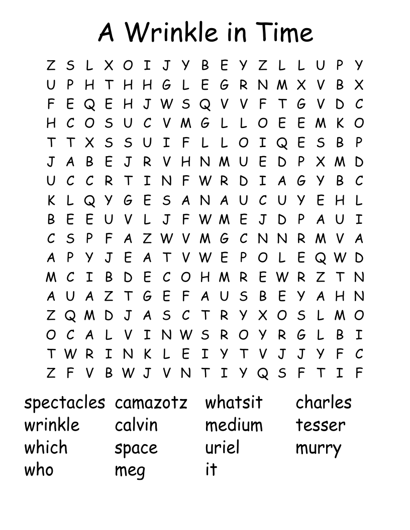 A Wrinkle in Time Word Search