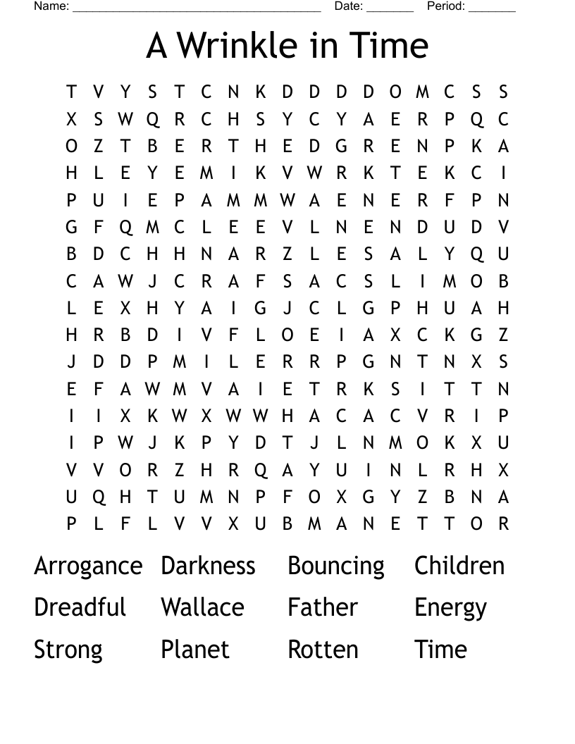 A Wrinkle in Time Word Search