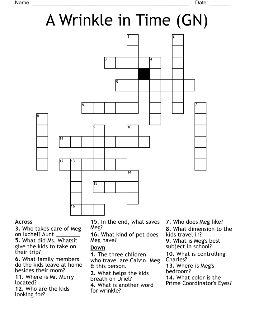 A Wrinkle in Time (GN) Crossword