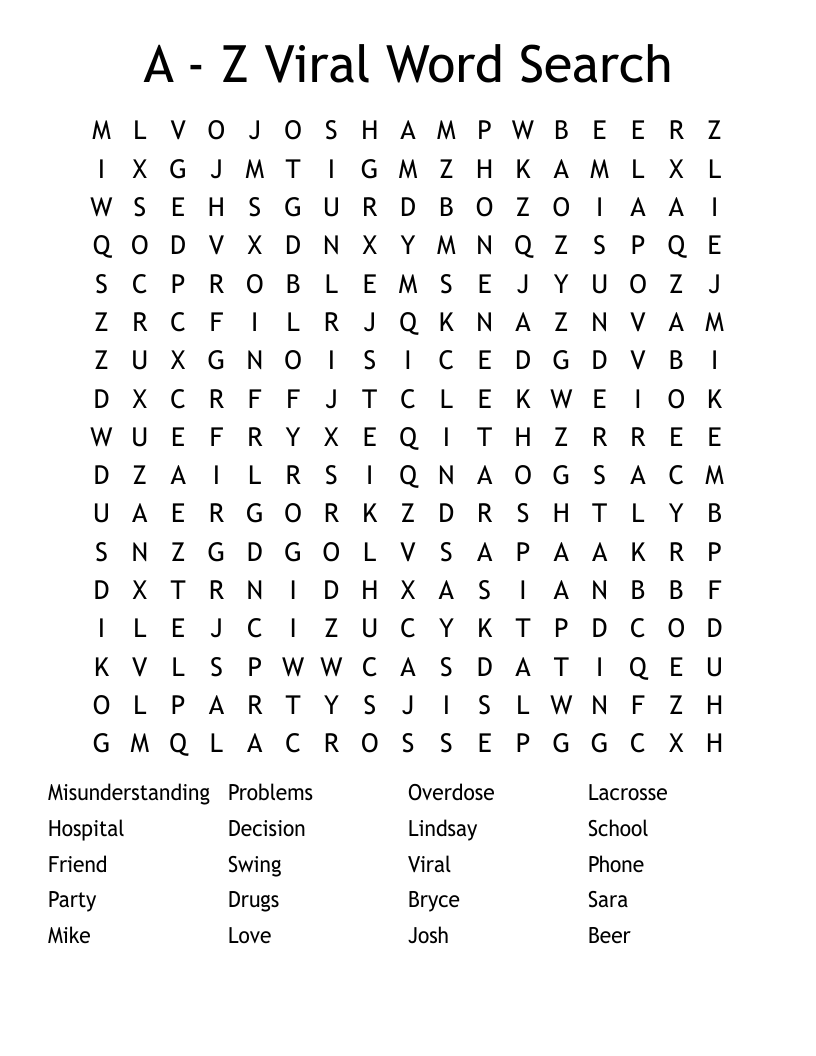 A - Z Viral Word Search