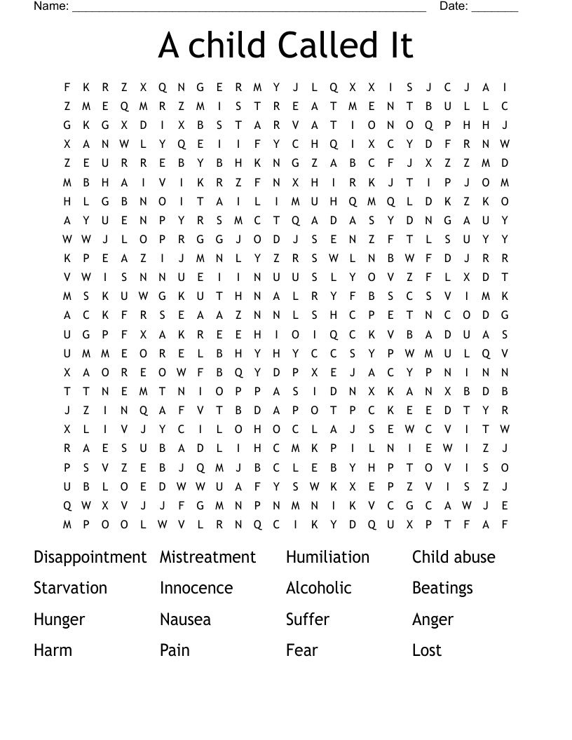 A child Called It Word Search