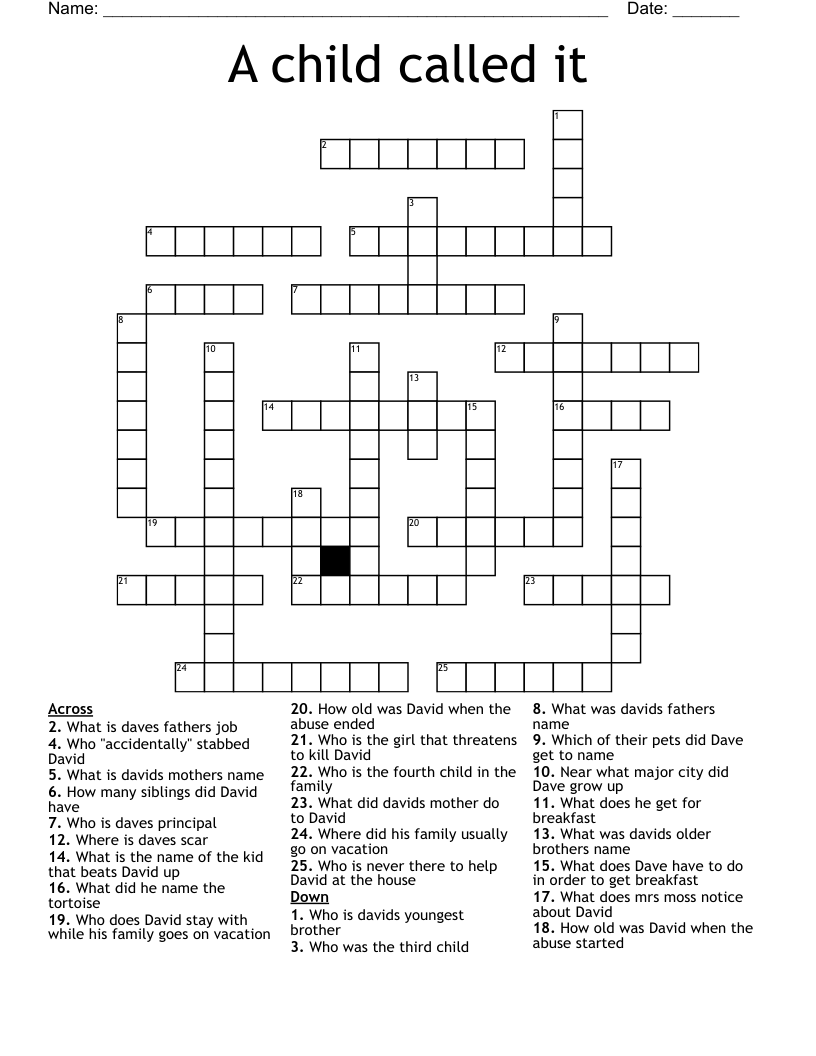 A child called it  Crossword