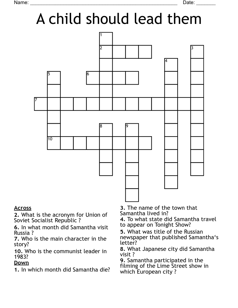A child should lead them Crossword
