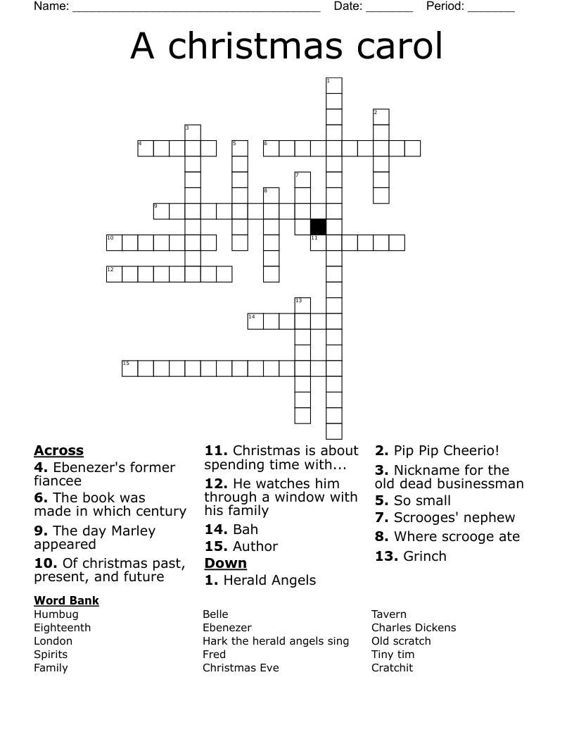 A christmas carol Crossword