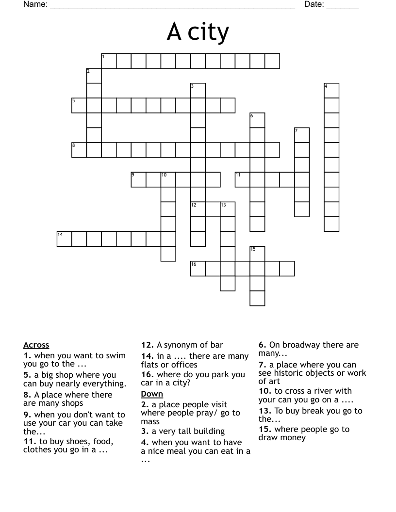 A city Crossword
