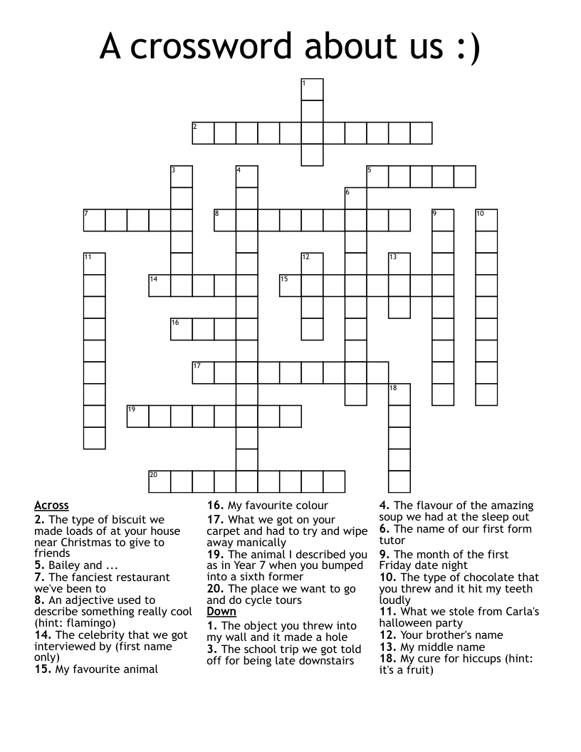 A crossword about us :)