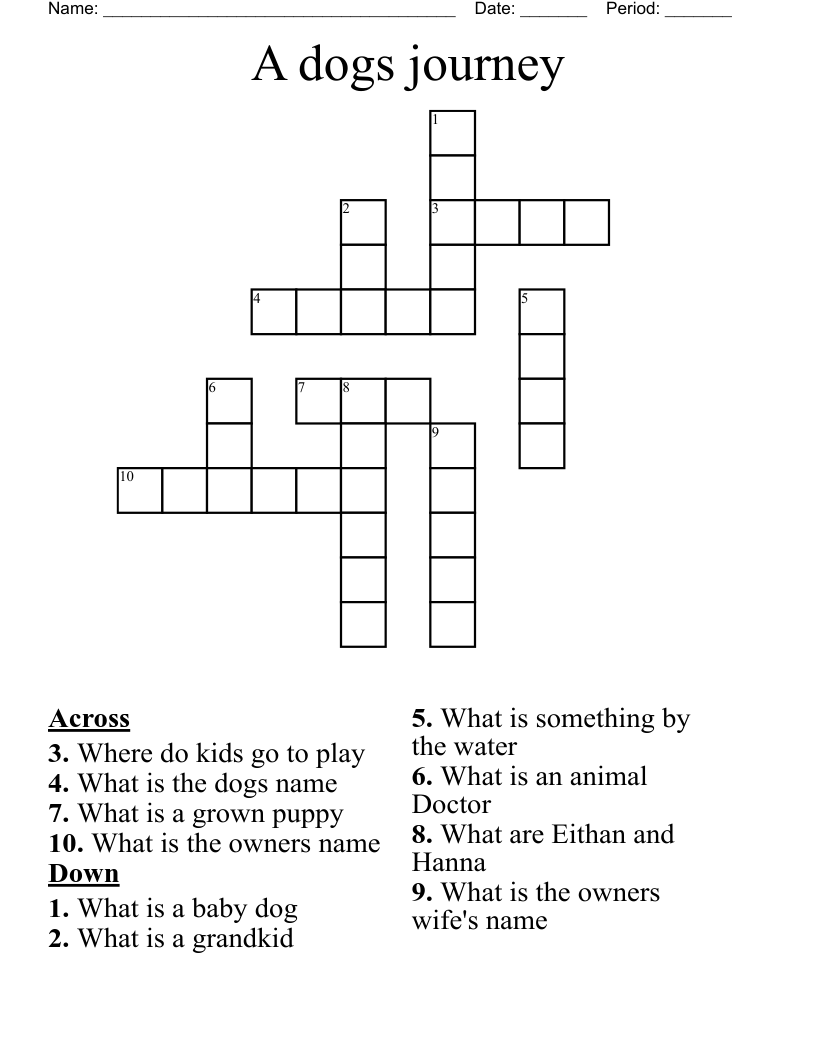 A dogs journey Crossword