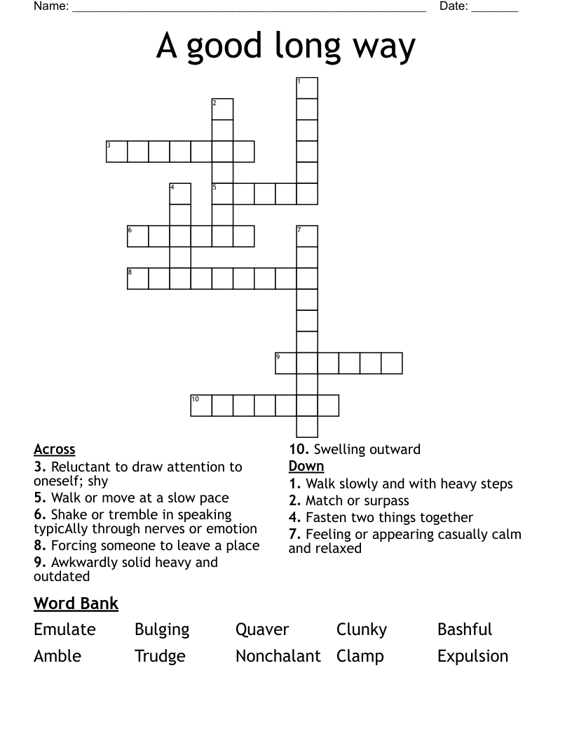 A good long way Crossword
