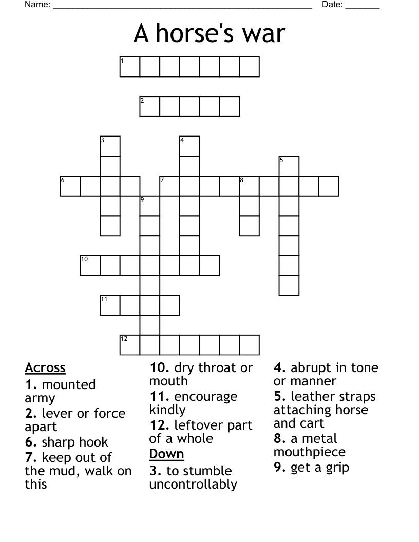 A horse's war Crossword