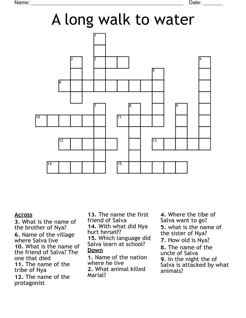 A long walk to water Crossword