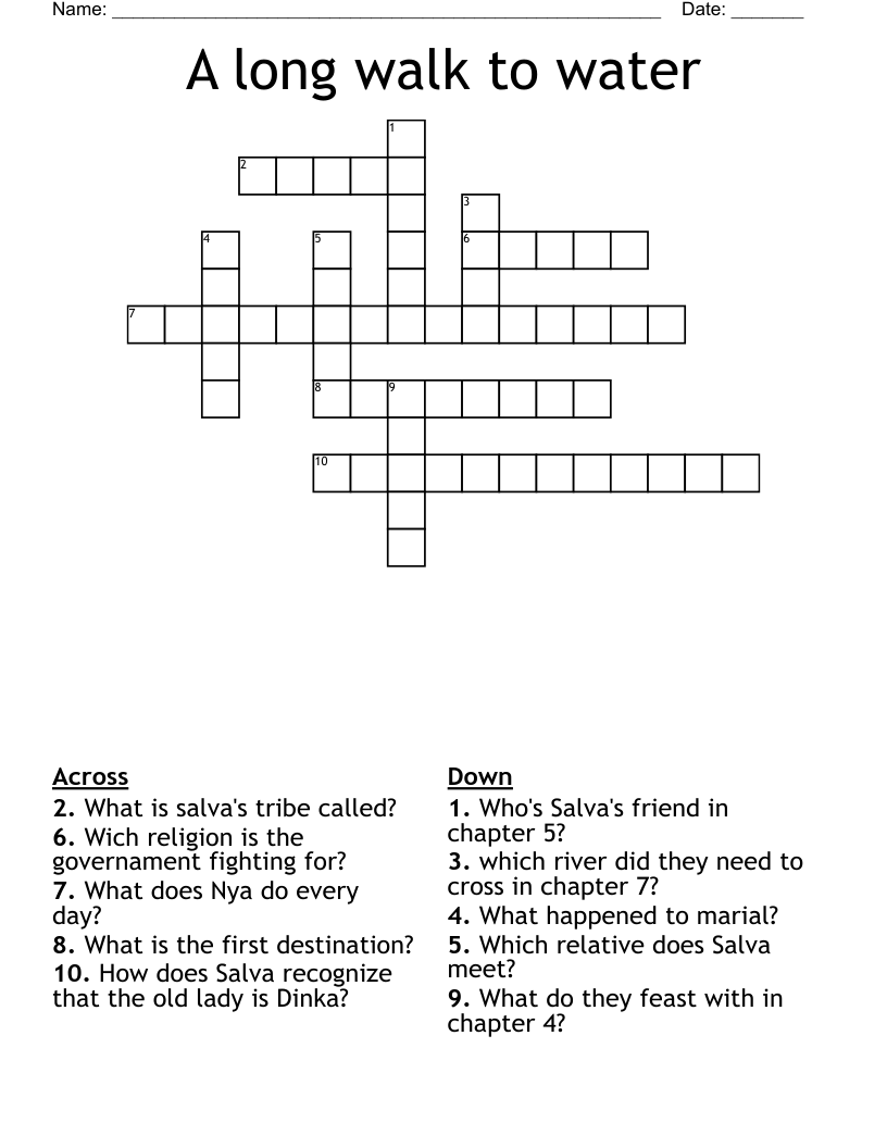 A long walk to water Crossword