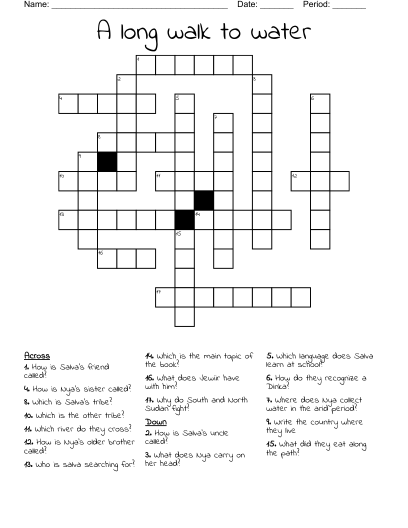 A long walk to water Crossword