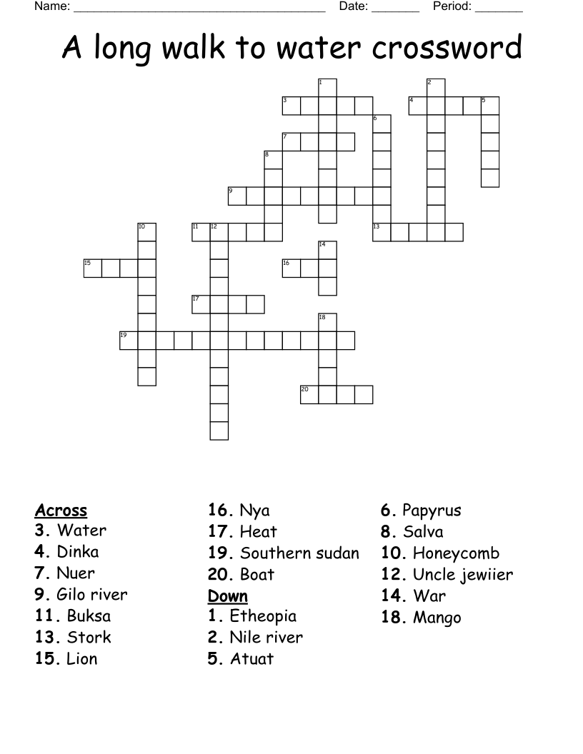 A long walk to water crossword