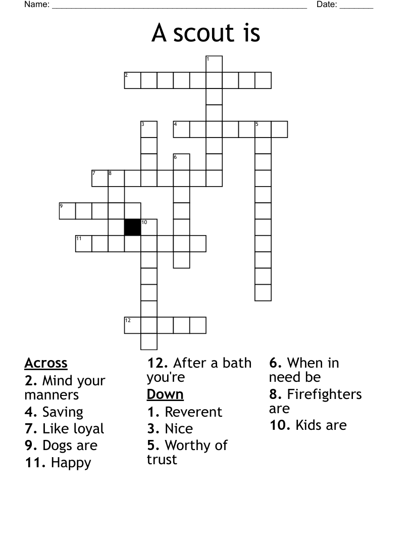 A scout is  Crossword