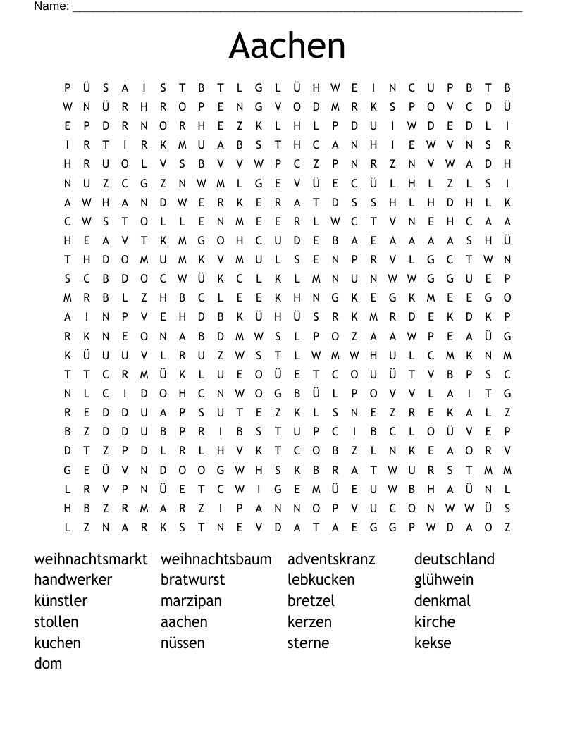 Aachen Word Search