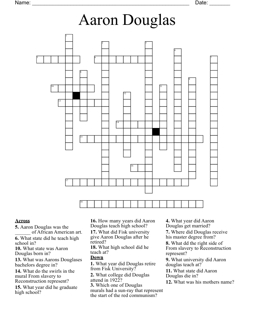 Aaron Douglas Crossword