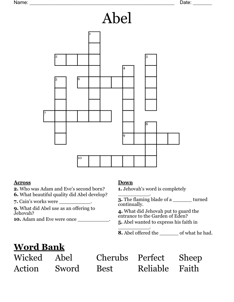 Abel Crossword