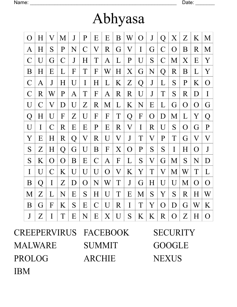 Abhyasa Word Search