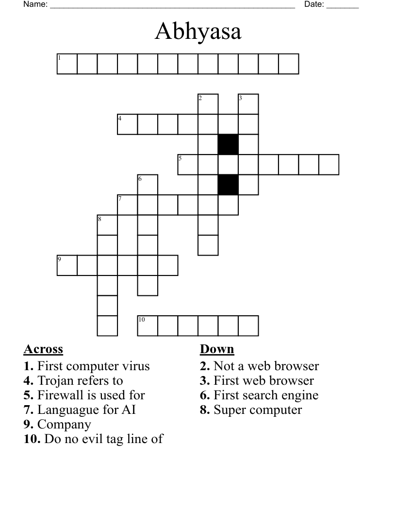 Abhyasa Crossword