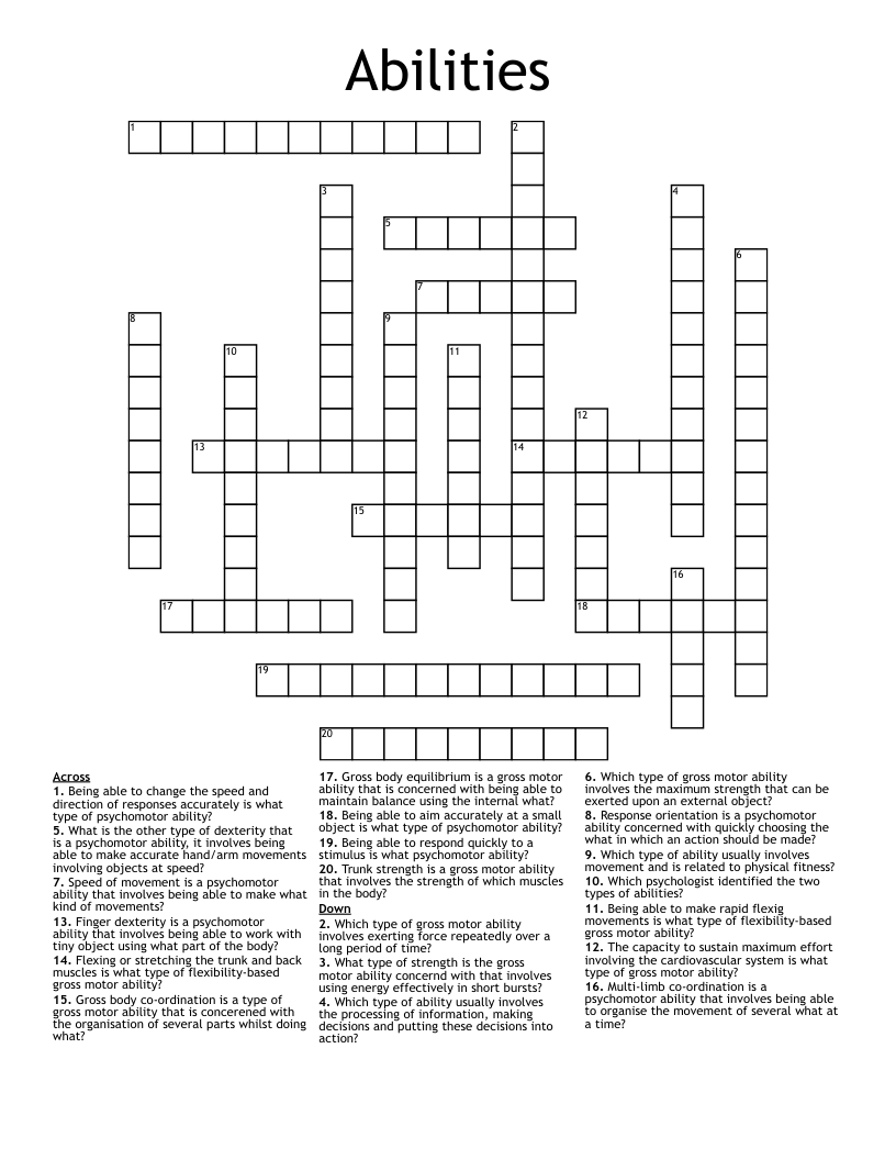 Abilities Crossword