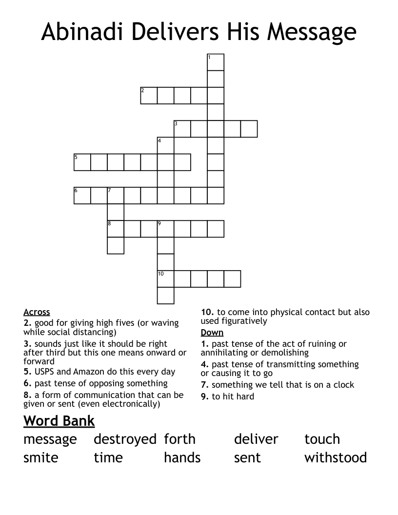 Abinadi Delivers His Message Crossword