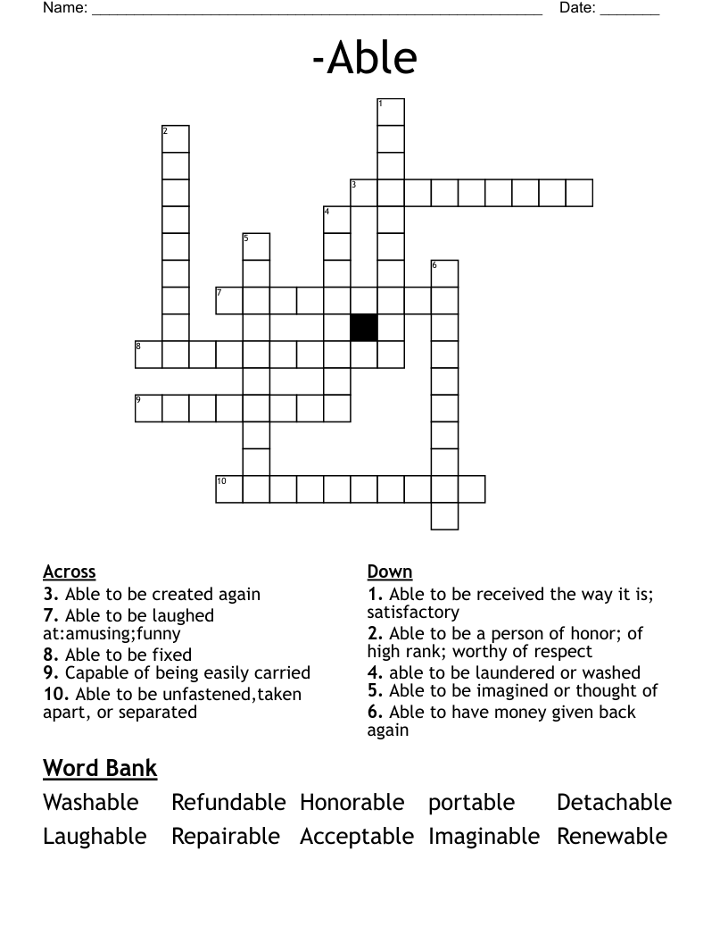 -Able Crossword