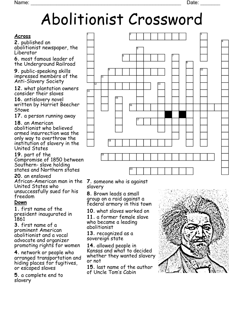 Abolitionist Crossword