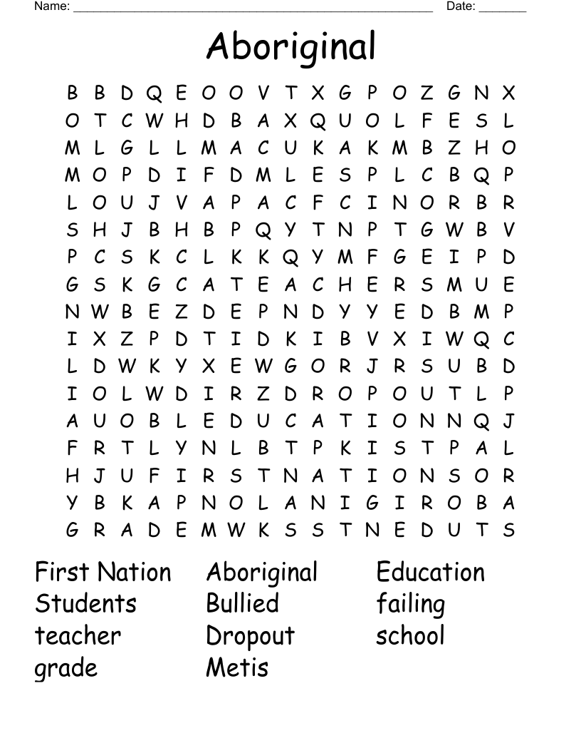 Aboriginal Word Search