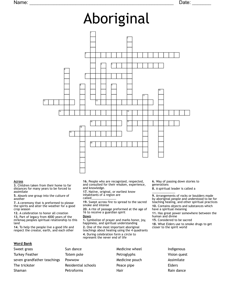 Aboriginal Crossword