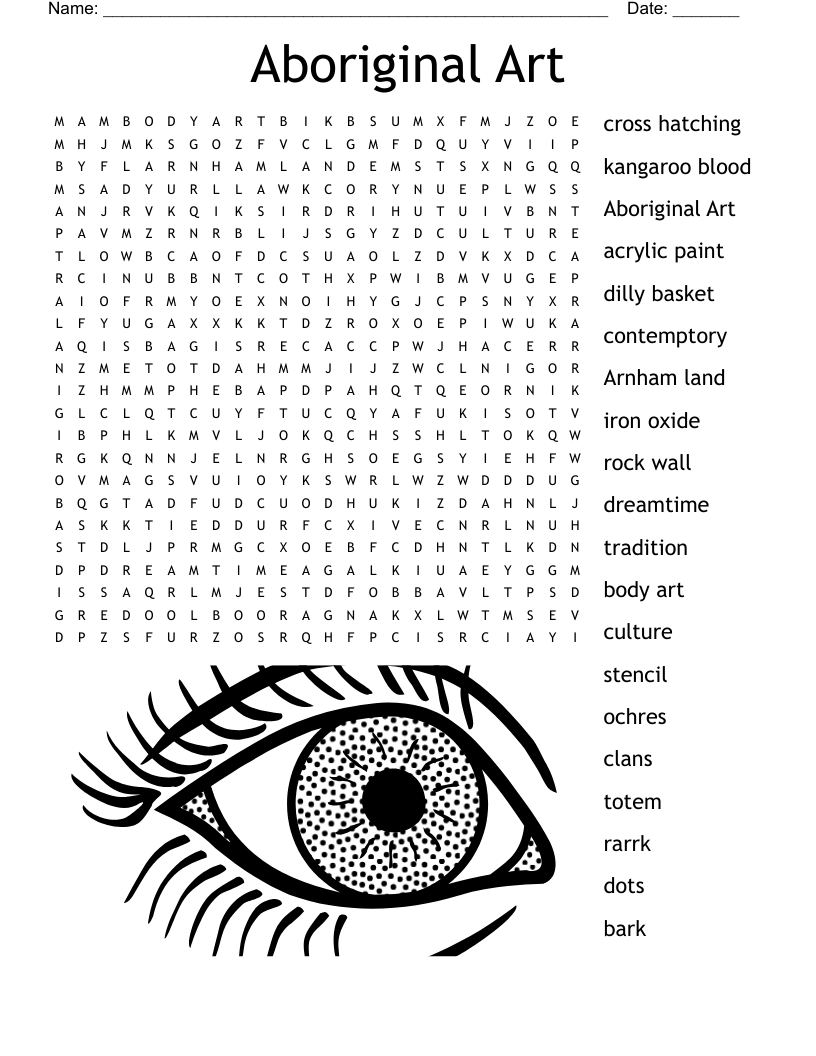 Aboriginal Art Word Search