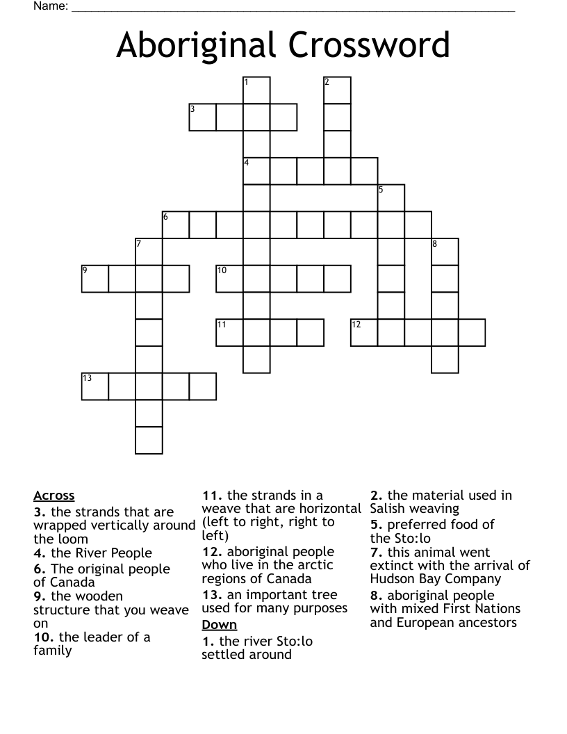 Aboriginal Crossword