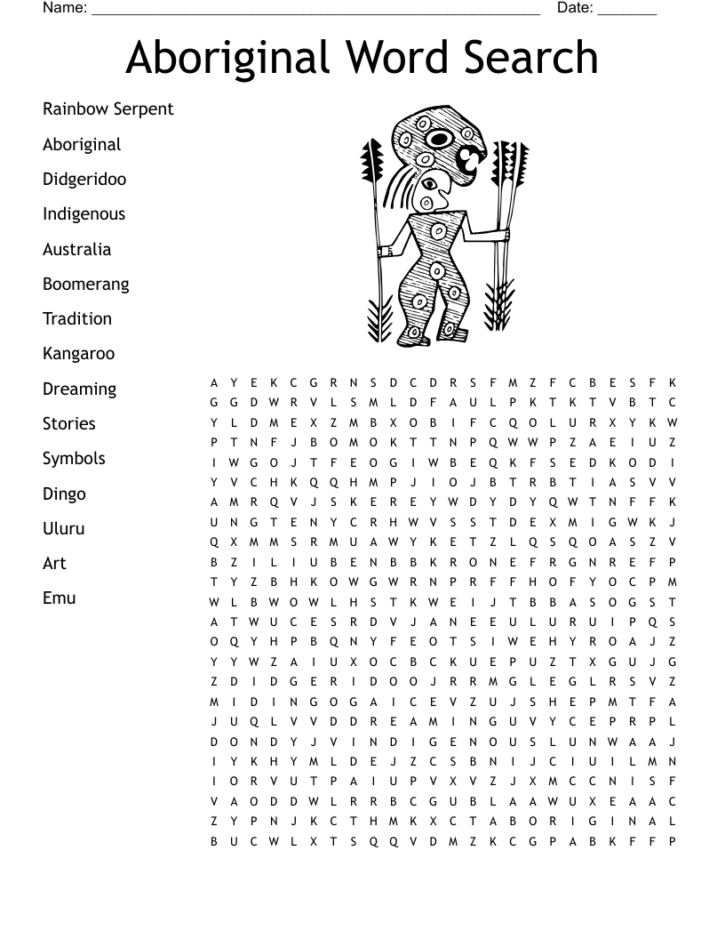 Aboriginal Word Search
