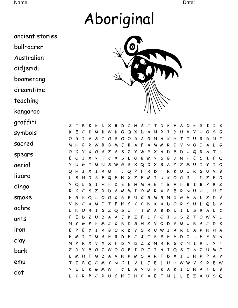 Aboriginal  Word Search