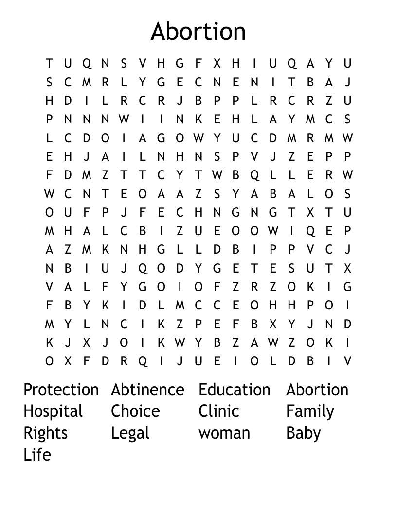 Abortion  Word Search