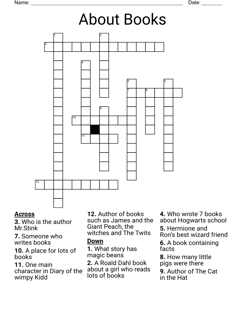About Books Crossword