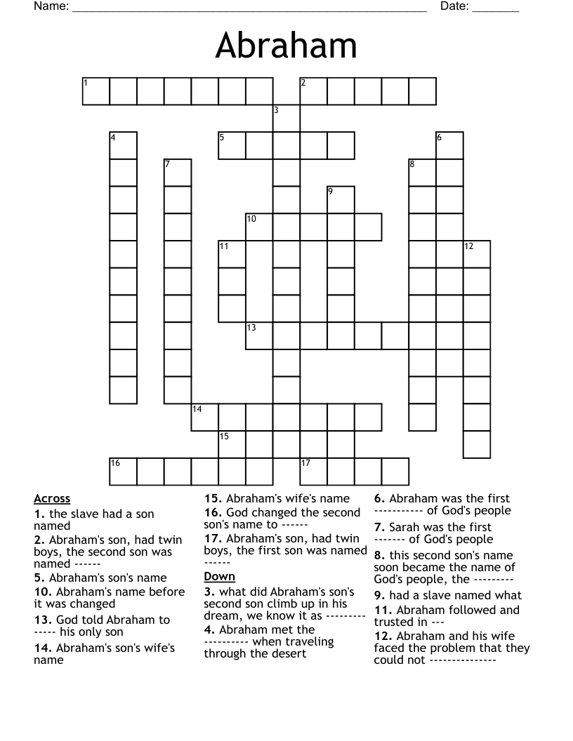 Abraham Crossword