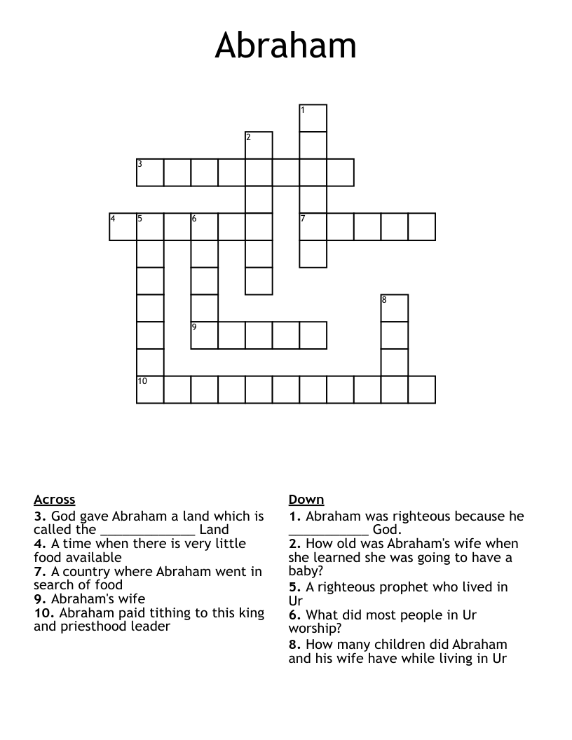 Abraham Crossword
